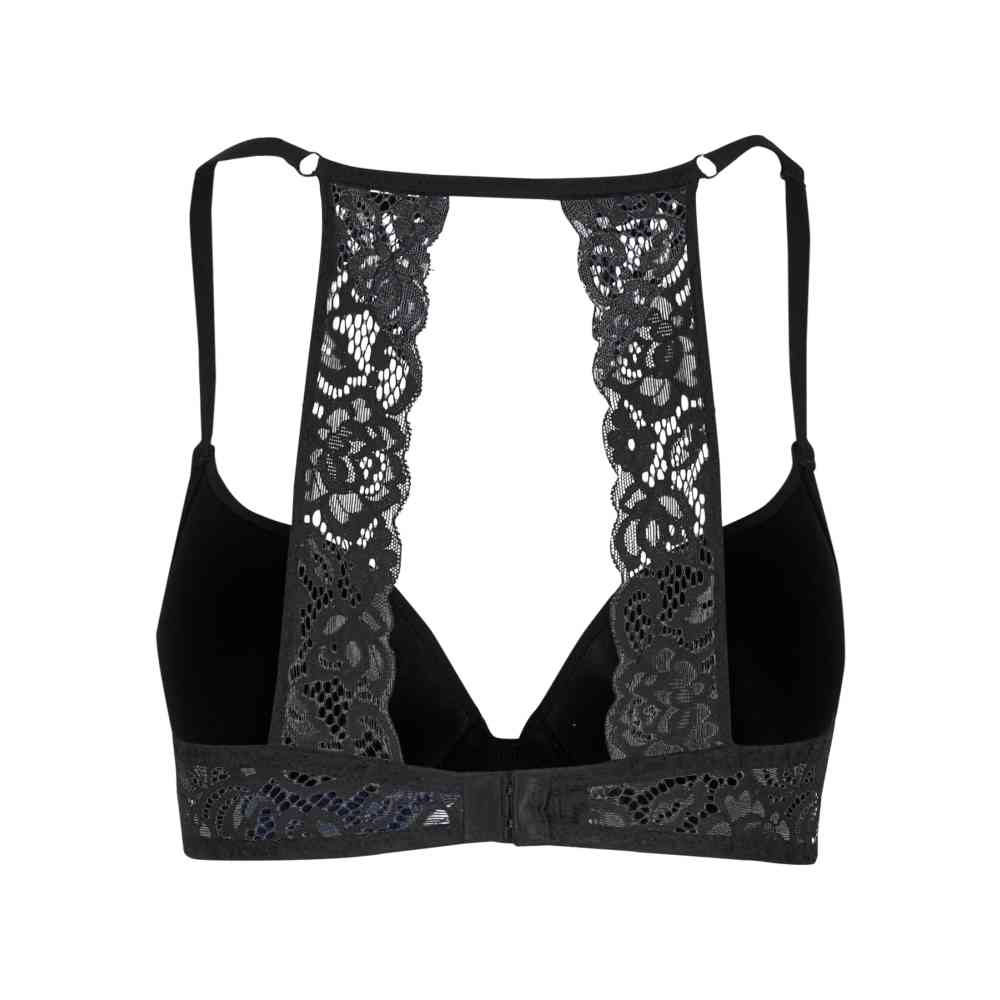 Urban Classics - Padded with Lace at Back BH - Schwarz